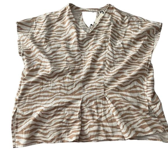 Anne Klein Zebra Print Woven Top - Picture 1 of 5